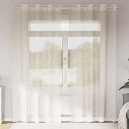 Cortinas de gasa con ojales 2 uds crema 140x245 cm von , Vorhänge und Gardinen - Ref: Foro24-4102074, Preis: 15,26 €, Rabatt: %