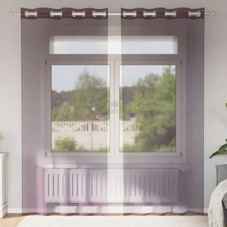 Cortinas de gasa con ojales 2 uds morado 140x245 cm de , Cortinas y visillos - Ref: Foro24-4102104, Precio: 15,04 €, Descuent...