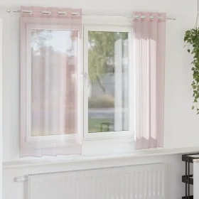 Cortinas de gasa con ojales 2 uds rosa claro 140x140 cm by , Curtains and curtains - Ref: Foro24-4102083, Price: 13,23 €, Dis...
