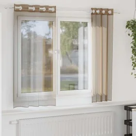 Cortinas de gasa con ojales 2 uds marrón claro de , Cortinas y visillos - Ref: Foro24-4102125, Precio: 13,23 €, Descuento: %