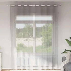 Cortinas de gasa con ojales 2 uds gris claro 140x300 cm by , Curtains and curtains - Ref: Foro24-4102112, Price: 15,92 €, Dis...
