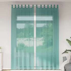 Cortinas de gasa con bolsillos para varillas 2 uds. turquesa by , Curtains and curtains - Ref: Foro24-4102240, Price: 15,00 €...