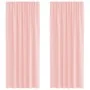 Cortinas de gasa con trabillas 2 uds rosa 140x245 cm de , Cortinas y visillos - Ref: Foro24-4102289, Precio: 14,92 €, Descuen...