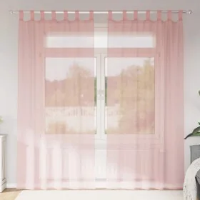 Cortinas de gasa con bolsillos para varillas 2 uds. rosa de , Cortinas y visillos - Ref: Foro24-4102199, Precio: 14,65 €, Des...