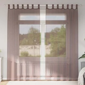 Cortinas de gasa con bolsillos para varillas 2 uds. marrón de , Cortinas y visillos - Ref: Foro24-4102173, Precio: 13,99 €, D...