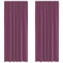 Cortinas de gasa con trabillas 2 uds morado 140x245 cm de , Cortinas y visillos - Ref: Foro24-4102294, Precio: 14,92 €, Descu...