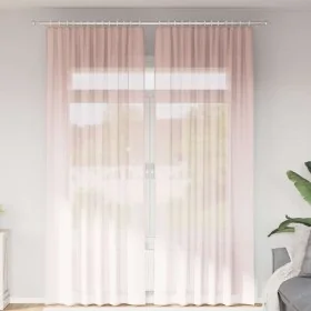 Cortinas de gasa con trabillas 2 uds rosa claro 140x260 cm de , Cortinas y visillos - Ref: Foro24-4102280, Precio: 15,26 €, D...
