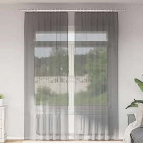 Cortinas de gasa con trabillas 2 uds gris oscuro 140x260 cm von , Vorhänge und Gardinen - Ref: Foro24-4102275, Preis: 15,26 €...