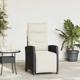 Silla de jardín reclinable con mesa auxiliar ratán negro de , Sillas de jardín - Ref: Foro24-4108275, Precio: 151,18 €, Descu...