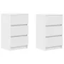 Mesillas de noche con 3 cajones 2 uds Blanco 39x35x65 cm de , Mesitas de noche - Ref: Foro24-861338, Precio: 108,79 €, Descue...