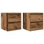 Mesillas de noche de pared 2 uds madera vieja 38x34x40 cm de , Mesitas de noche - Ref: Foro24-861262, Precio: 81,00 €, Descue...