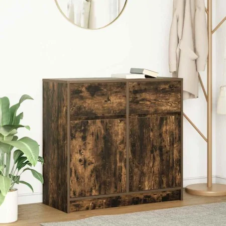 Aparador con cajón roble ahumado 80x34x76 cm madera ingeniería de , Aparadores - Ref: Foro24-861539, Precio: 84,23 €, Descuen...