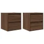 Mesillas de noche de pared 2 uds roble marrón 38x34x40 cm de , Mesitas de noche - Ref: Foro24-861260, Precio: 91,57 €, Descue...