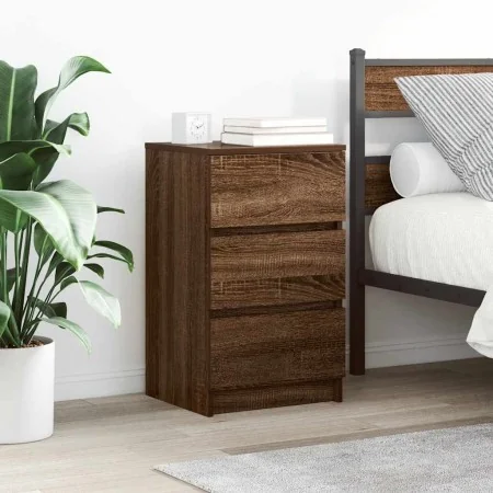 Mesillas de noche con 3 cajones 2 uds roble marrón 39x35x65 cm de , Mesitas de noche - Ref: Foro24-861350, Precio: 106,33 €, ...