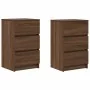 Mesillas de noche con 3 cajones 2 uds roble marrón 39x35x65 cm de , Mesitas de noche - Ref: Foro24-861350, Precio: 106,33 €, ...