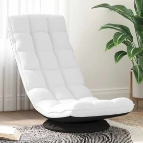 Silla giratoria de suelo de tela blanca 70x51x79 cm by , Floor chairs - Ref: Foro24-4019730, Price: 115,24 €, Discount: %