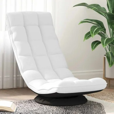 Silla giratoria de suelo de tela blanca 70x51x79 cm by , Floor chairs - Ref: Foro24-4019730, Price: 115,24 €, Discount: %
