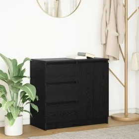 Aparador con cajón roble negro 71x35x65 cm madera de ingeniería de , Aparadores - Ref: Foro24-861572, Precio: 85,63 €, Descue...