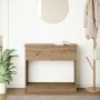 Mesa consola con cajones roble artesanal 85,5x38,5x74,5 cm de , Mesas auxiliares - Ref: Foro24-861399, Precio: 86,78 €, Descu...