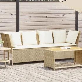 Sofá de jardín con cojines ratán sintético beige von , Outdoor-Sofas - Ref: Foro24-4104125, Preis: 312,91 €, Rabatt: %