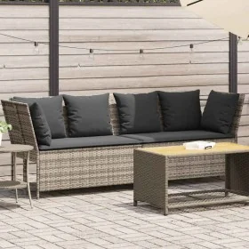 Sofá de jardín con cojines ratán sintético gris claro by , Outdoor sofas - Ref: Foro24-4104127, Price: 312,91 €, Discount: %