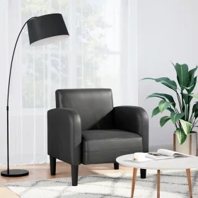 Sillón con reposabrazos cuero sintética negro 54 cm de , Sillones - Ref: Foro24-4100529, Precio: 158,95 €, Descuento: %