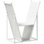 Leñero blanco 69,5x35x81 cm Acero laminado en frío de , Bolsas y soportes de leña - Ref: Foro24-864178, Precio: 68,22 €, Desc...