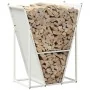 Leñero blanco 69,5x35x81 cm Acero laminado en frío de , Bolsas y soportes de leña - Ref: Foro24-864178, Precio: 68,22 €, Desc...