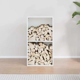 Leñero blanco 40x30x75 cm Acero laminado en frío de , Bolsas y soportes de leña - Ref: Foro24-864192, Precio: 80,39 €, Descue...