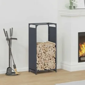 Leñero antracita 44x28x90 cm Acero laminado en frío de , Bolsas y soportes de leña - Ref: Foro24-864209, Precio: 59,96 €, Des...