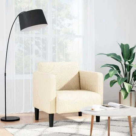 Sillón con reposabrazos color crema 54 cm tejido de pana de , Sillones - Ref: Foro24-4100517, Precio: 130,84 €, Descuento: %