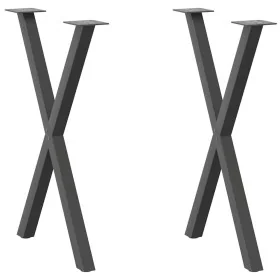 Patas para mesa comedor forma X 2uds antracita 57x(72-73) cm de , Patas para mesas - Ref: Foro24-4012914, Precio: 66,40 €, De...