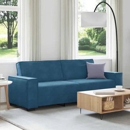 Sofá de 3 plazas terciopelo azul 180 cm de , Sofás - Ref: Foro24-4105039, Precio: 256,24 €, Descuento: %