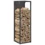 Leñero negro 25x25x80 cm Acero laminado en frío de , Bolsas y soportes de leña - Ref: Foro24-864263, Precio: 43,44 €, Descuen...