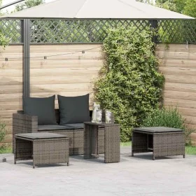 Set de muebles de jardín 5 pzas y cojines apilables gris by , Outdoor sofas - Ref: Foro24-4104165, Price: 266,19 €, Discount: %