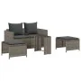Set de muebles de jardín 5 pzas y cojines apilables gris de , Sofás de exterior - Ref: Foro24-4104165, Precio: 266,19 €, Desc...