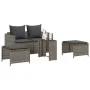 Set de muebles de jardín 5 pzas y cojines apilables gris de , Sofás de exterior - Ref: Foro24-4104165, Precio: 266,19 €, Desc...