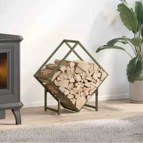 Leñero verde oliva 60x25x60 cm Acero laminado en frío de , Bolsas y soportes de leña - Ref: Foro24-864282, Precio: 27,03 €, D...