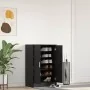Zapatero de madera de roble negro 60x35x92 cm de , Zapateros y organizadores de calzado - Ref: Foro24-862074, Precio: 106,19 ...