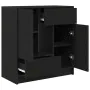 Aparador con cajones y puertas roble negro 70,5x34x74,5 cm de , Aparadores - Ref: Foro24-861842, Precio: 104,34 €, Descuento: %