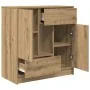 Aparador con cajones y puertas roble artesanal 70,5x34x74,5 cm de , Aparadores - Ref: Foro24-861849, Precio: 98,69 €, Descuen...