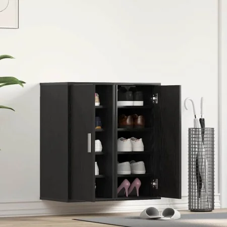 Zapateros 2 uds roble negro 32x35x70 cm madera de ingeniería de , Zapateros y organizadores de calzado - Ref: Foro24-862076, ...