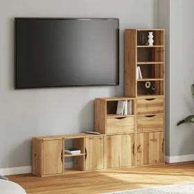 Muebles de TV 4 uds. con almacenaje "ODDA" madera maciza pino de , Muebles TV - Ref: Foro24-3365372, Precio: 213,93 €, Descue...