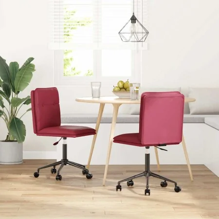 Sillas de comedor 2 unidades cuero sintético rojo tinto by , dining chairs - Ref: Foro24-3315422, Price: 118,56 €, Discount: %