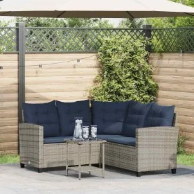 Sofá de jardín en forma de L con mesa y cojines ratán PE gris by , Outdoor sofas - Ref: Foro24-4103879, Price: 305,22 €, Disc...