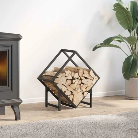 Leñero negro 50x25x50 cm Acero laminado en frío de , Bolsas y soportes de leña - Ref: Foro24-864275, Precio: 31,05 €, Descuen...