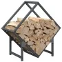Leñero antracita 50x25x50 cm Acero laminado en frío de , Bolsas y soportes de leña - Ref: Foro24-864277, Precio: 31,46 €, Des...