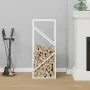 Leñero blanco 40x25x100 cm Acero laminado en frío de , Bolsas y soportes de leña - Ref: Foro24-864332, Precio: 39,52 €, Descu...