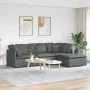 Sofá modular con reposapiés y cojines de tela gris oscuro de , Sofás - Ref: Foro24-3321298, Precio: 745,07 €, Descuento: %