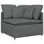 Sofá modular con reposapiés y cojines de tela gris oscuro de , Sofás - Ref: Foro24-3321298, Precio: 745,07 €, Descuento: %